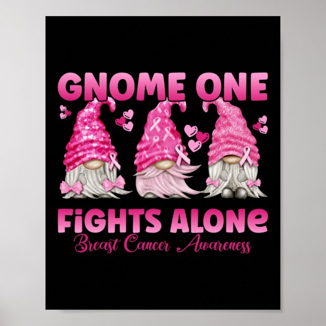 Póster Gnome One solo lucha contra el cáncer de mama rosa (Frente)