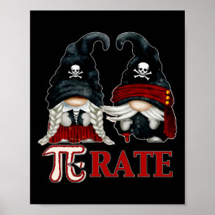 Póster Gnome Pirata Único Y Famoso Símbolo De Día Pi Para