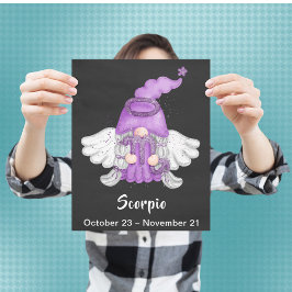 Póster Gnome Scorpio Rótulo Astrología Ángel 8" x 10 Post