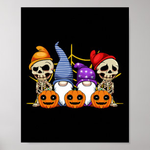 Póster Gnome Skeleton Lazy Halloween Disstume Cuerdo Cala