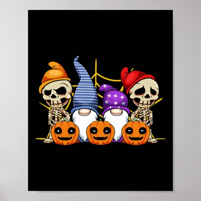 Póster Gnome Skeleton Lazy Halloween Disstume Cuerdo Cala (Frente)