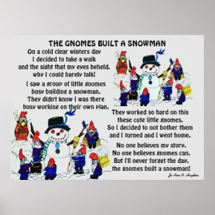 PÓSTER GNOMES BUILD SNOWMAN