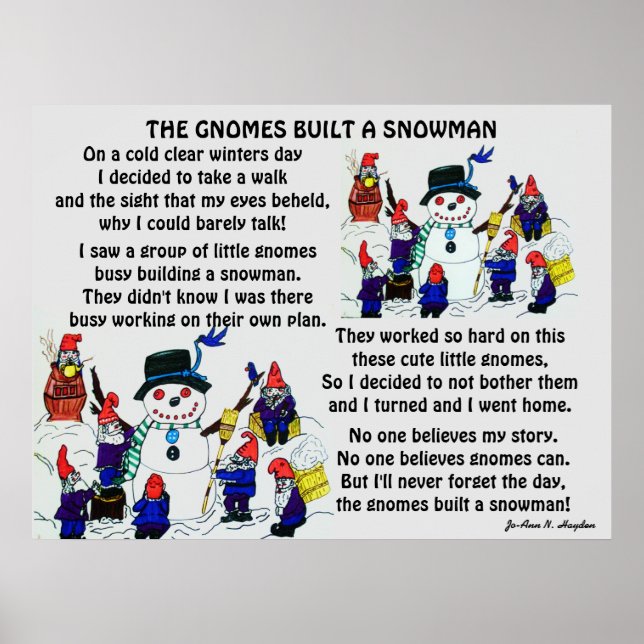 PÓSTER GNOMES BUILD SNOWMAN (Frente)