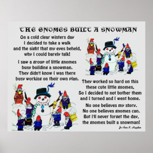 PÓSTER GNOMES BUILD SNOWMAN
