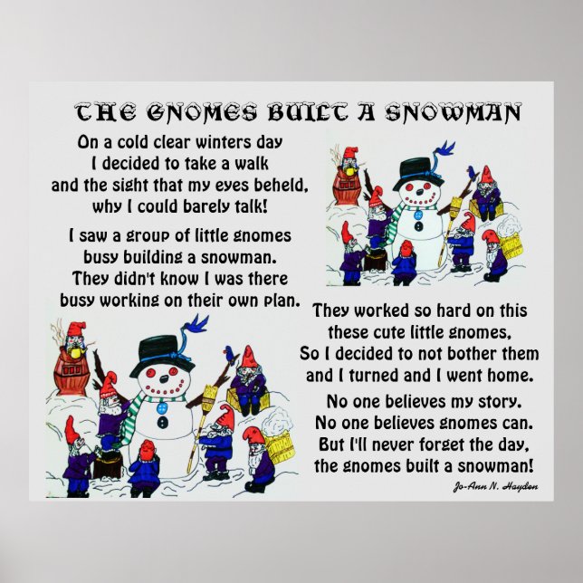 PÓSTER GNOMES BUILD SNOWMAN (Frente)