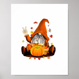 Póster Gnomes Cae otoño Cute Halloween Acción de Gracias 