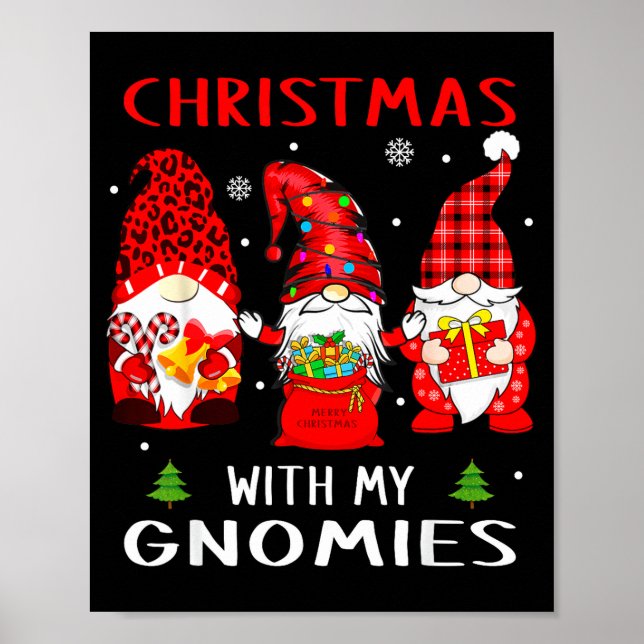 Póster Gnomes Christmas Family Leopard Funny Plaid Men Wo (Frente)