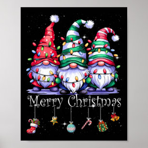 Póster Gnomes Cute Gnomes Merry Christmas Light Gnome Xma