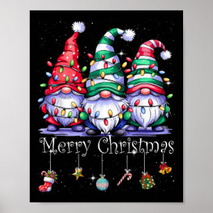 Póster Gnomes Cute Gnomes Merry Christmas Light Gnome Xma