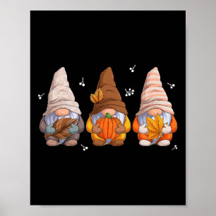 Póster Gnomes De Acción De Gracias Con Calabaza De Lea De