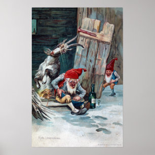 Póster Gnomes de época y Navidades de cabra