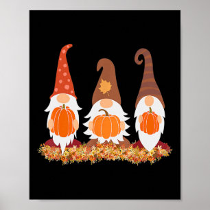Póster Gnomes de otoño y hojas de otoño atractivos regalo