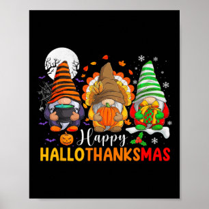 Póster Gnomes Halloween Navidades del Día de Acción de Gr