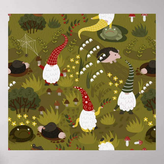 Póster Gnomes Jardín: Fauna de Flora Humorosa. (Frente)