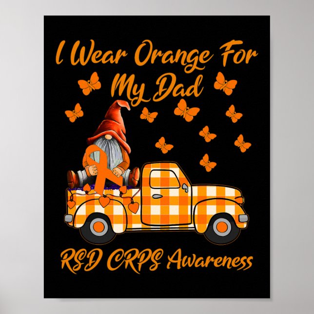 Póster Gnomes Que Uso Naranja Para La Conciencia De Rsd C (Frente)