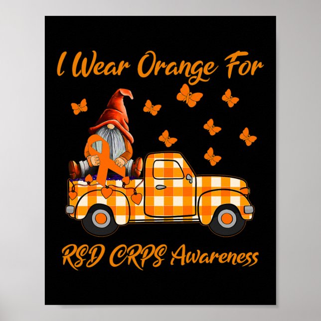 Póster Gnomes Que Uso Naranja Para La Conciencia De Rsd C (Frente)