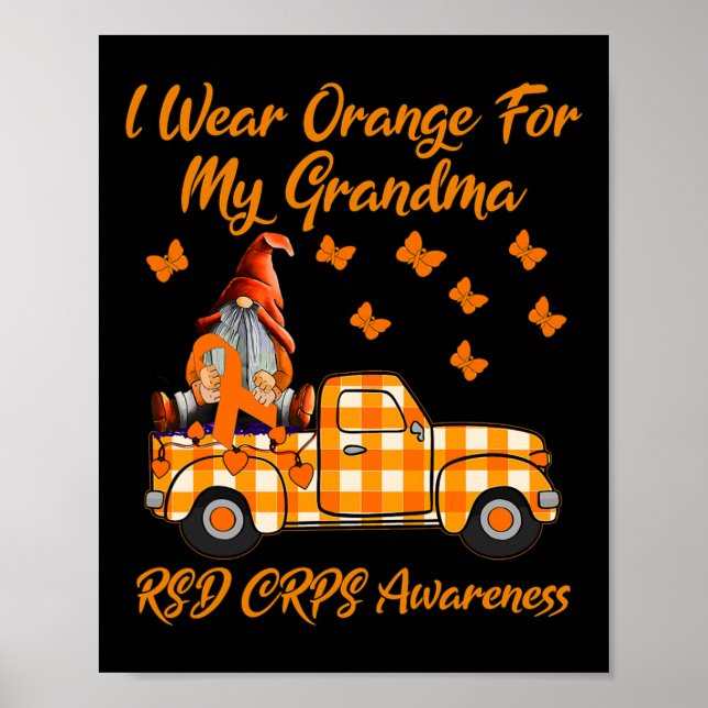 Póster Gnomes Que Uso Naranja Para Mi Abuela RSD CRPS Con (Frente)