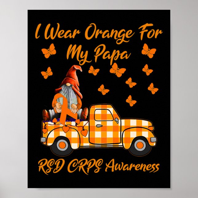 Póster Gnomes Que Uso Naranja Para Mi Papá Rsd Crps Aware (Frente)