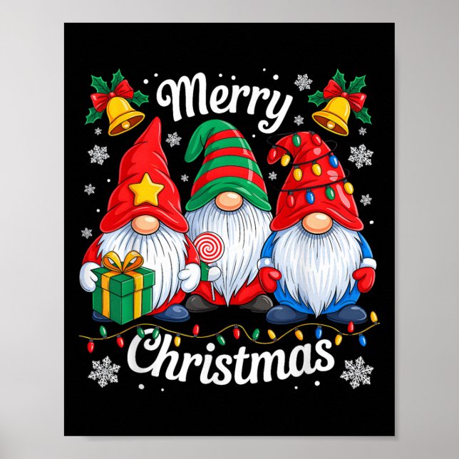 Póster Gnomes Xmas Gracioso Feliz Navidad Gnomes Hombres  (Frente)