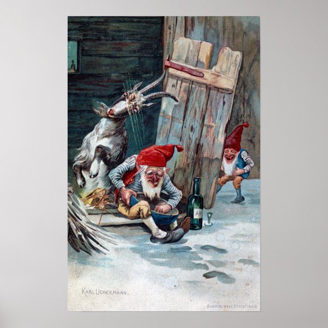 Póster Gnomes y Navidades de cabras de época (Frente)