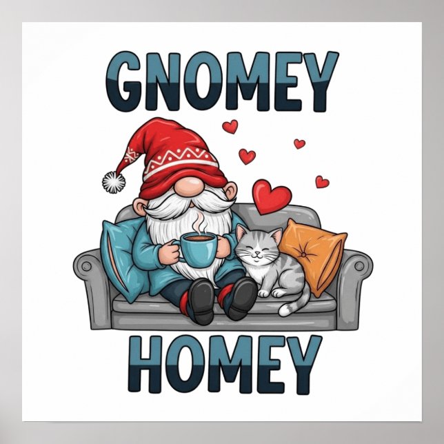 Póster Gnomey homey gnome en casa (Frente)