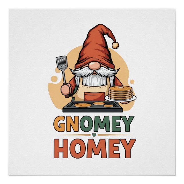 Póster Gnomey homey pancakes design (Anverso)