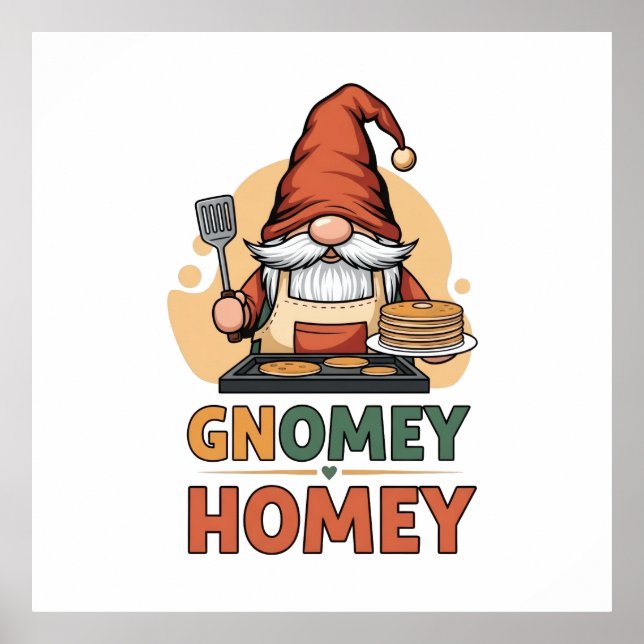 Póster Gnomey homey pancakes design (Frente)