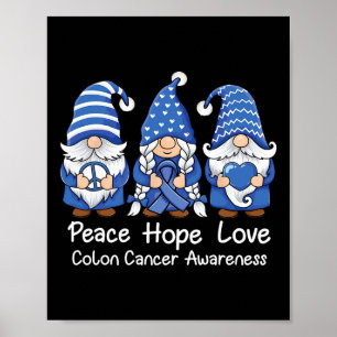 Póster Gnomis de apoyo al cáncer de colon con cinta color