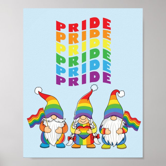 Póster Gnomis del orgullo gay LGBTQ (Frente)