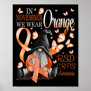 Póster Gnomis En Noviembre Usamos Conciencia Naranja Del