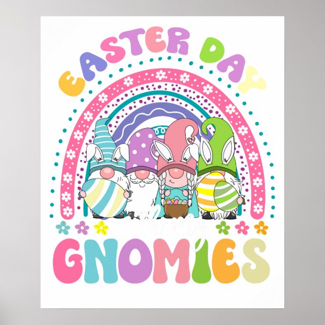 Póster gnomitos pascua, retro, vintage (Frente)