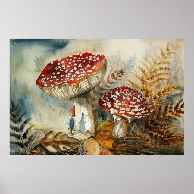 Póster gnomo de acuarela (Frente)