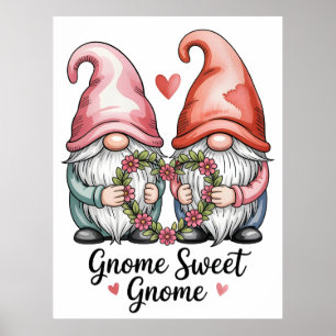 Póster GNOMO DULCE GNOMO: Diseño caprichoso de acuarela