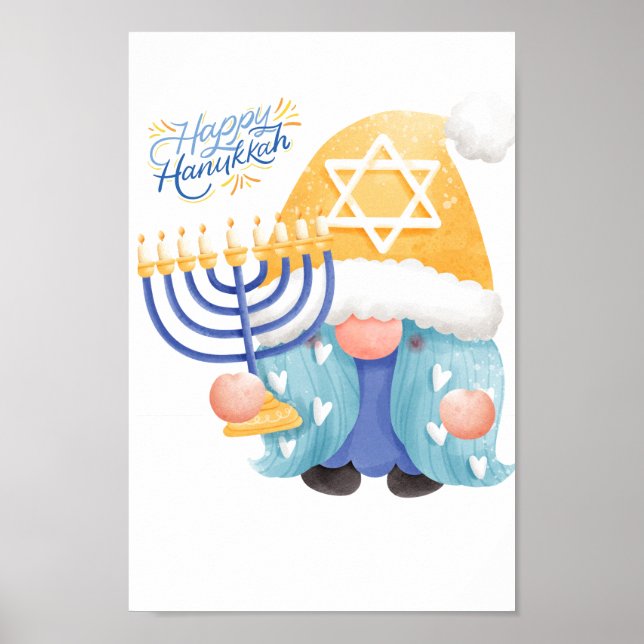Póster Gnomo feliz de janucá (Frente)