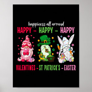 Póster Gnomo Feliz Día de San Valentín San Patricio Pascu