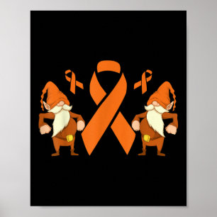 Póster Gnomo Guerrero contra el Cáncer Cinta Naranja Conc