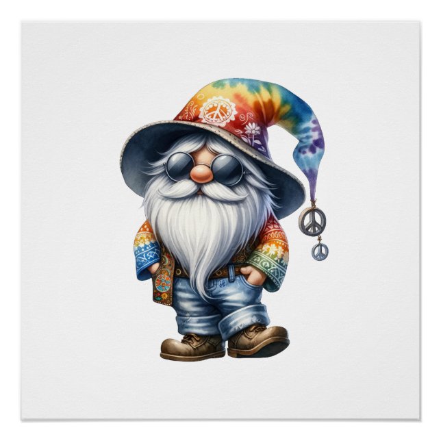 Póster Gnomo hippie (Anverso)