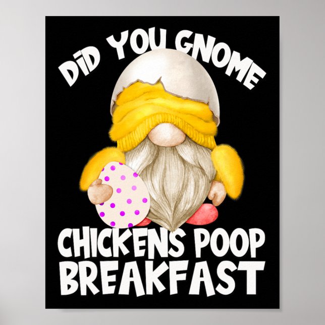 Póster Gnomo Lindo Con Disfraz De Pollo Amarillo Las Gall (Frente)