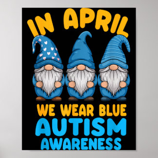 Póster Gnomos de concienciación sobre el autismo en abril