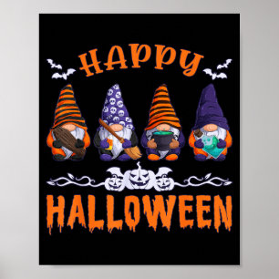 Póster Gnomos de Halloween Feliz Halloween