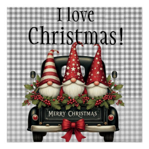 Póster Gnomos de Navidad “Amo la Navidad”