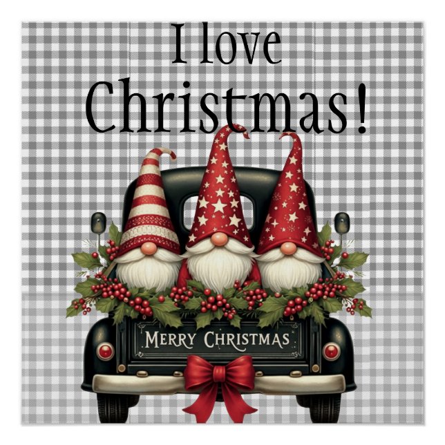 Póster Gnomos de Navidad “Amo la Navidad” (Anverso)