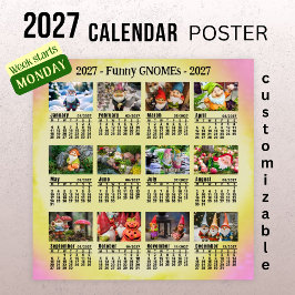 Póster Gnomos Divertidos 2027 Calendario de Fotos Persona