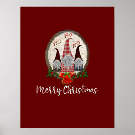 Póster Gnomos Navideños Alegres, Rústicos, Cuadros, Moder