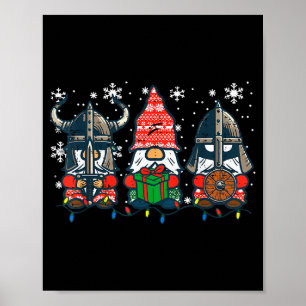 Póster Gnomos Viking de Navidad Divertidos Hombres Mujere