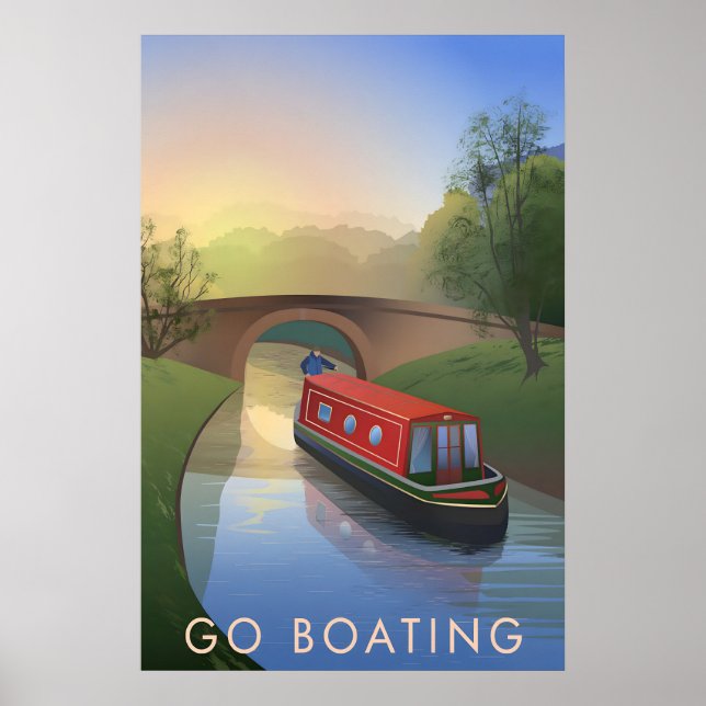 Póster Go Boating Travel Poster (Frente)