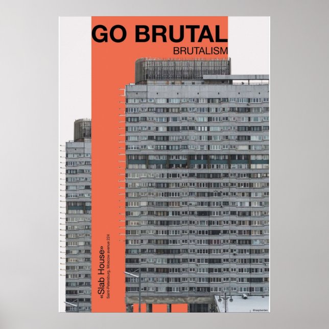 Póster GO BRUTAL Brutalismo soviético (Frente)
