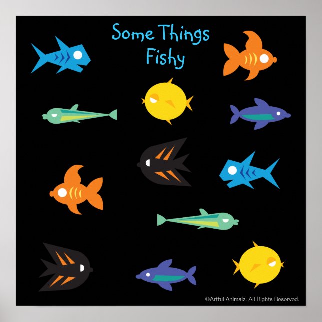 Póster Go Fish_Some Things Fisher black light Aquarium (Frente)