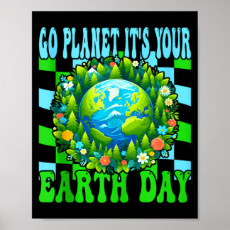 Póster Go planet earth day cute earth nature lovers tank