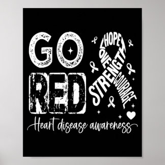 Póster Go Red – American Heart Disease Awareness In Febru